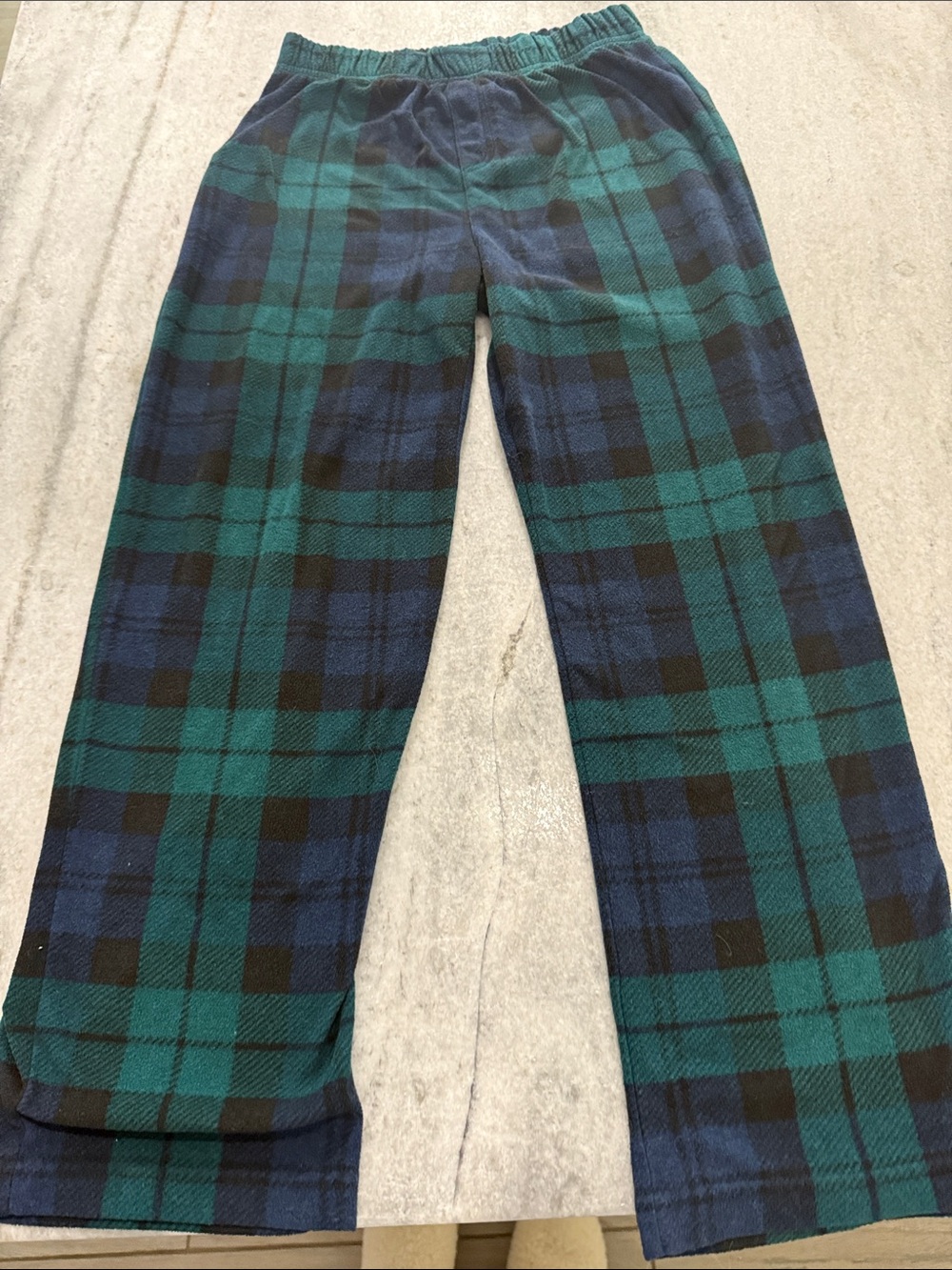 GAP Green and Navy Plaid Kids Pajama Bottoms